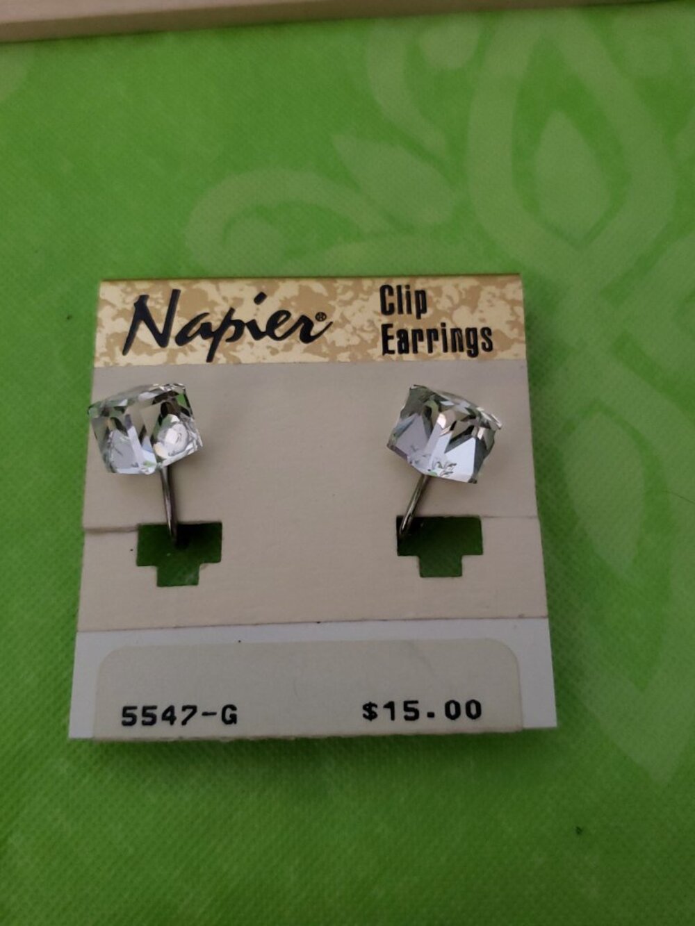 Vintage Napier Crystal Earrings - Picture 5 of 5